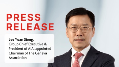 Lee Yuan Siong, Group Chief Executive and President of AIA, becomes Chairman of The Geneva Association
