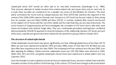 Subprime Financial Crises and the Effects in the Catastrophe Bonds Market