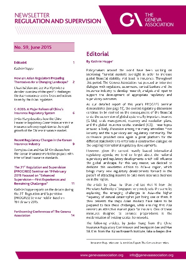 Regulation and Supervision Newsletter No. 59 | Geneva Association